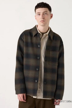 Рубашка Uniqlo 48(M) Коричневая клетка (127029)