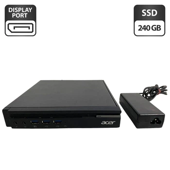 Неттоп Acer Veriton N4640G USFF / Intel Celeron G3900T (2 ядра по 2.6 GHz) / 8 GB DDR4 / 128 GB SSD / Intel HD Graphics 510 / Блок питания б/у