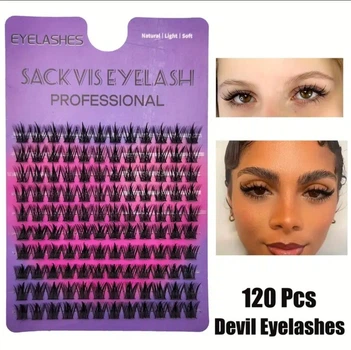 Накладные ресницы кластерные Sackvis Eyelash Professional демонический взгляд 120 шт