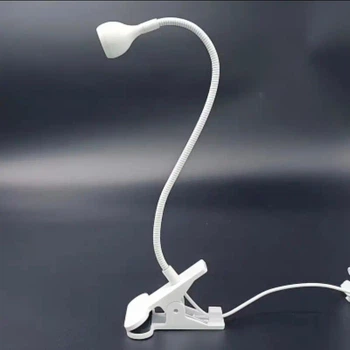 USB лампа для маникюра Krofaue UV+LED гибкая на прищепке для наращивания 395 нм 3 Вт белая