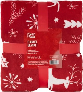 Плед Ardesto Christmas Олені Flannel Червоний Полуторний 160х200 см (ART0126PB)
