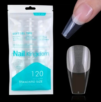Гелеві тіпси для нарощування Nail Kingdom балерина М 120 шт прозорі (103)