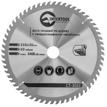 Диск пильный по дереву Intertool 250*30*1.7мм 60Т CT-3052