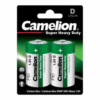 Батарейка CAMELION R20 D 2BL Green