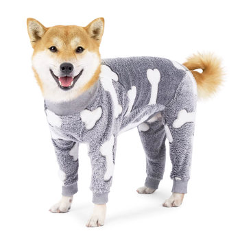 Утепленная пижама для собак Wan Talk Pet Onesie PJs Slim Fit, Grey, M