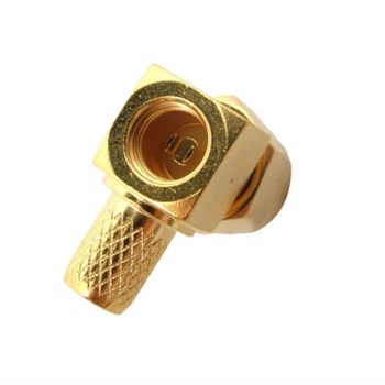 SMA(male) angle for RG223 Коннектор SMA (штекер) угловой для коаксиального кабеля 3.01.304 RG223, Leno RF (КНР)