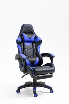 Кресло для геймеров GT PRO с подставкой для ног Blue / Black