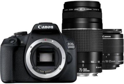 Зеркальный Canon EOS 2000D kit (18-55 + 75-300) (2728C021)