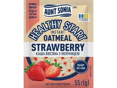 Каша швидкого приготування AUNT SONIA 55г з полуницею вівсяна