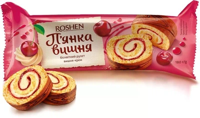 Рулет Roshen Пьянка вишня 180 г