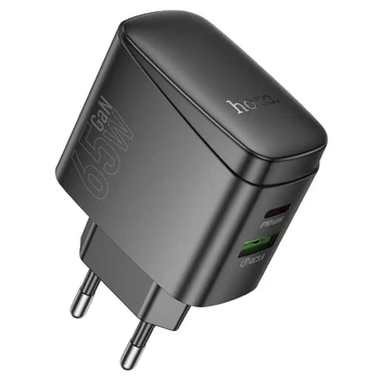Зарядне GaN HOCO CS63A 65W Bright Type-C PD45W, USB QC18W чорне