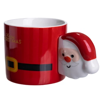 Чашка фарфоровая новогодняя Merry Christmas 350 (мл) Красная Yiwu