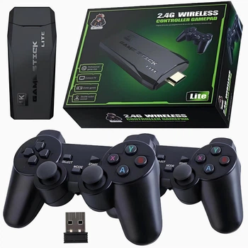 Игровая приставка беспроводная 64Гб с двумя джойстиками HDMI поддержка HD черный M8