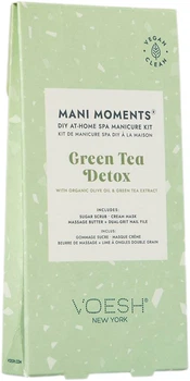 Набір доглядової косметики для рук та нігтів Voesh Mani Moments Green Tea Detox Цукровий скраб 10 г + Кремова маска 10 г + Масажне масло 7 г + Пилка для нігтів (818463023029)