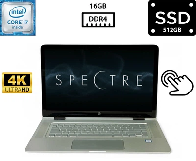 Ноутбук Hewlett Packard Spectre x360 15-ap012dx 15.6" IPS Touch 3840x2160 4K UHD Core i7-6500U 2.50GHz 16GB DDR4 SSD 512GB Intel HD Graphics 520 Камера (HS15ap012dxR16S512A) Б/В