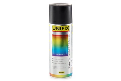 Емаль універсальна акрилова RAL 9005 Чорний мат. 400мл UNIFIX