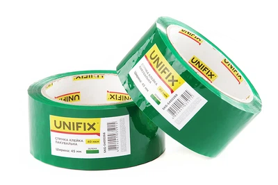 Лента клейкая упаковочная зеленая 45мм 200 SKG-5400266 UNIFIX
