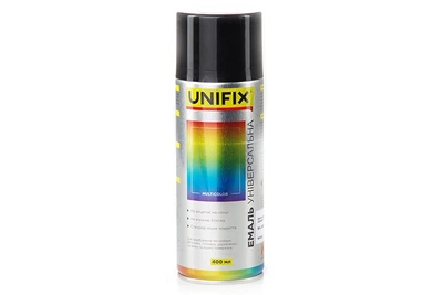 Емаль акрилова універсальна RAL 9005 Чорний гол. 400мл UNIFIX