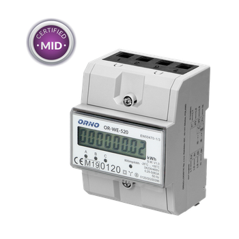 Счетчик электроэнергии 3F 80A OR-WE-520 на DIN-рейку TH-35