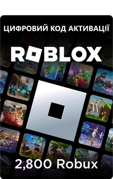 Картка поповнення Roblox Gift Card 2800 Robux | Роблокс 2800 Робукс (цифровий код активації 1000х2+800)