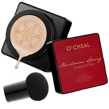 Кушон для обличчя + спонжик Beauty Linasi Red O`CHEAL, Натуральний відтінок / Тональний крем / Крем-пудра