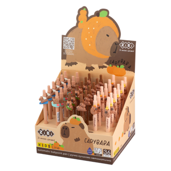 Ручка ZIBI шариковая, 0,7 мм., Capybara Toy, автоматическая, Синяя, (ZB.2106)