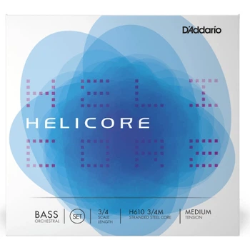 Струны для контрабаса D'Addario Helicore Orchestral Bass String Set 3/4 Scale Medium Tension (H610 3/4M)