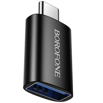Перехідник BOROFONE BV26C Type-C male to USB female (USB3.0) OTG для передачі даних для телефона/пристроїв Чорний