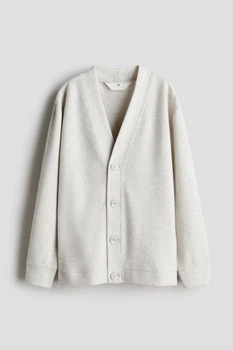 Кардиган рубчатой вязки для девочки H&M Livaeco™ 1266434-001 170 см (14-15 years) Серый