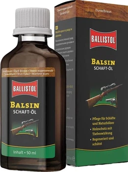 Олія для дерева Ballistol BALSIN Stockoil Dark Brown 50 мл – відновлення та захист дерев’яних частин зброї (темно-коричневий)