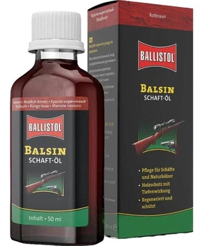 Олія Ballistol Balsin Stockoil Reddish Brown — догляд і захист дерев’яних лож 50 мл (червоно-коричневий)