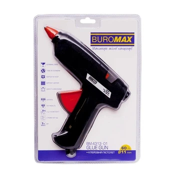Клеевой пистолет Buromax 11 мм, 60 Вт + 2 стержня BM.4313-01