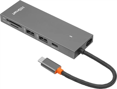 USB-хаб HiSmart USB Type-C - 2 x USB 3.0 HDMI SD TF (CA913459)