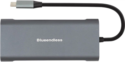 Адаптер PowerPlant USB Type-C - 2 x USB 3.0, 1x USB 2.0, 1x Type C (PD), HDMI, SD, RJ45 (CA913497)