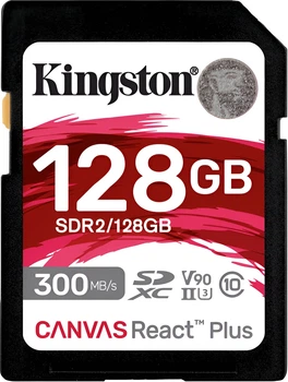 Карта памяти Kingston Canvas React Plus SDXC 128GB UHS-II U3 V90 (SDR2/128GB)