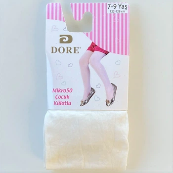 Детские капроновые колготки DORE 50 DEN однотонные Молочные 98-104 / 3-4 года