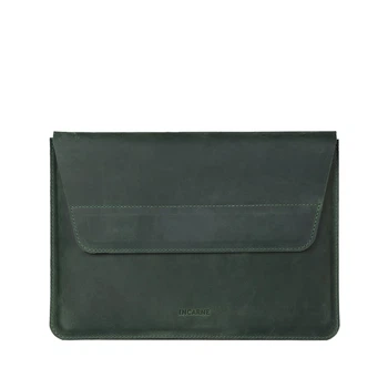 Чехол для ноутбука из винтажной кожи INCARNE Line для MacBook Air 13" 2016-2025 Зеленый