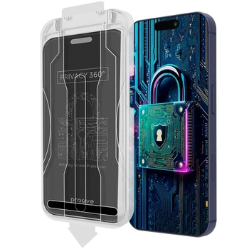 Защитное стекло антишпион приватное Proove Privacy 360 Installation Box для Apple iPhone 17 Pro black