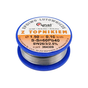 Припій Vorel Sn60-Pb40 дротяний на котушці Ø= 1.5 мм m=100 г (76814)