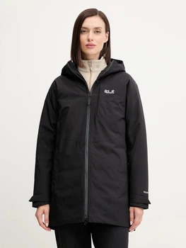 Пуховик зимний женский Jack Wolfskin Icecape 2L Down Ins Jkt W Rds A65298-6000 2XL Черный (4064886547703)
