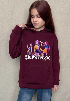 Детское теплое худи для девочки Спиногриз Huntrix СПИ- Н03 марсала 140 см