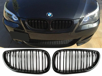 Решітка радіатора BMW (БМВ) 5 series E60 E61 (2004 - 2009) CountryMan Глянець 2 ребра