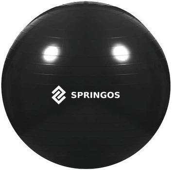 Фітнес м'яч Springos FB0015 85 см з насосом Чорна (5907719489919)