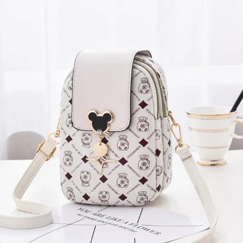 Детская мини сумочка на плечо Kids маленькая сумка для девочек белая с белым (1911ББ)