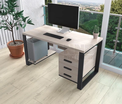 Комп'ютерний стіл з натурального дерева (ясен) Mister Loft Остін Wood 160*70*90 Світле Дерево Світле Дерево - Чорний (22201111)
