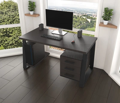 Комп'ютерний стіл з натурального дерева Mister Loft Джорджія Wood 130*70*82 Темний Шоколад Темний Шоколад - Чорний (22100373)