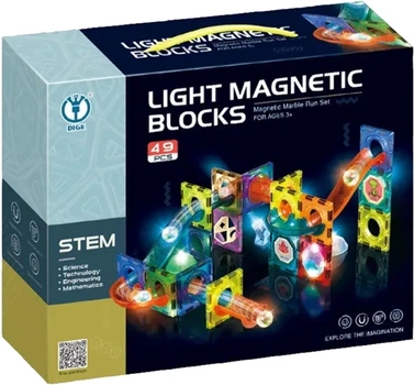 Магнітний конструктор Dige Marble кулястий трек світиться 49 елементів (5903039737709)
