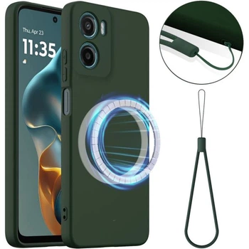 Захисний чохол Deexe Silicone Case with MagSafe для Motorola Moto G06 / G06 Power - Dark Green