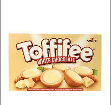 Цукерки Toffifee White Chocolate з білого шоколаду з карамеллю і цілим фундуком125 г