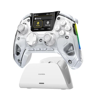Manba One V2 Wireless Controller White — бездротовий геймпад з дисплеєм, RGB, Hall Effect, для Nintendo Switch/PC/Android/iOS/Stea